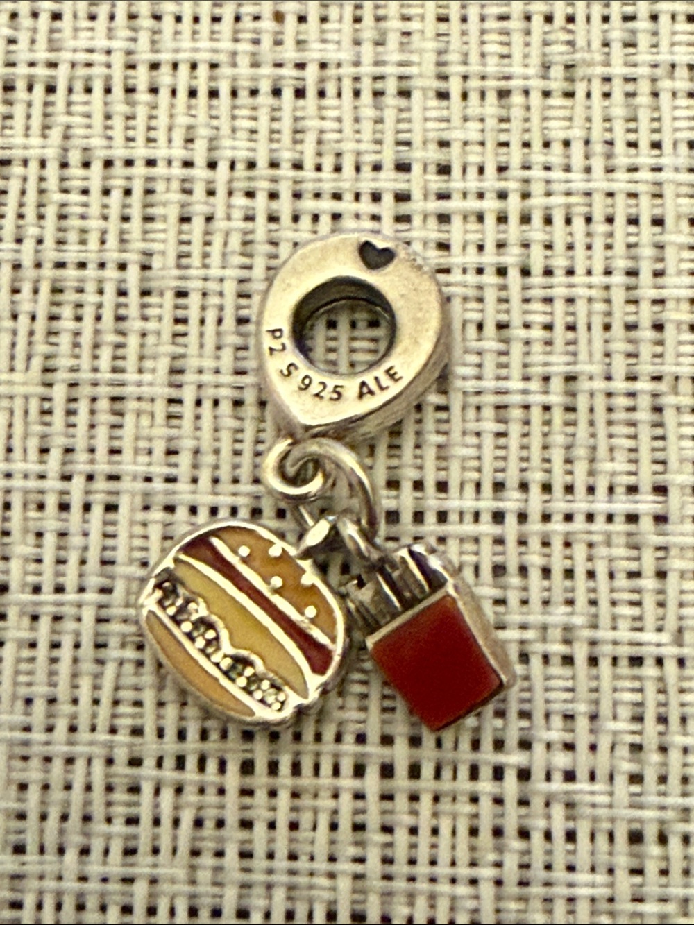 Pandora burger fries charm